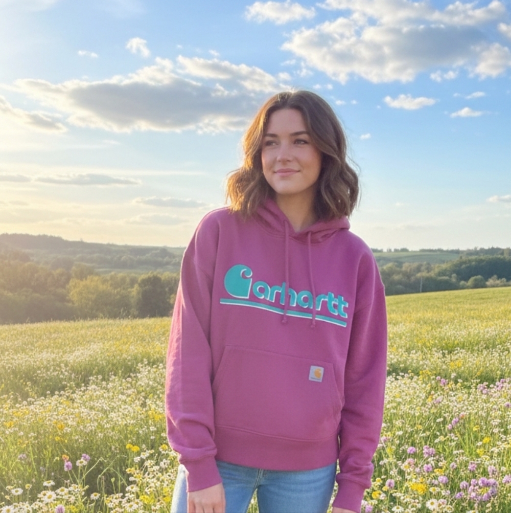 Carhartt pink pullover hoodie M